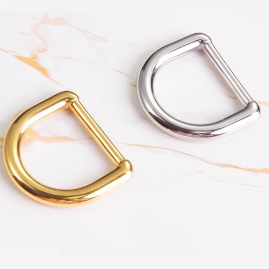 Rund metal flad D-ring til pung