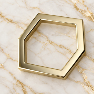 HEFT 128 Gold Tone Hexagonal Ring for Bags