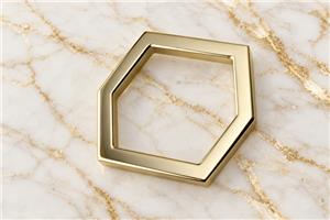 HEFT 128 Gold Tone Hexagonal Ring for Bags