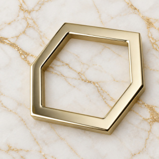 HEFT 128 Gold Tone Hexagonal Ring for Bags