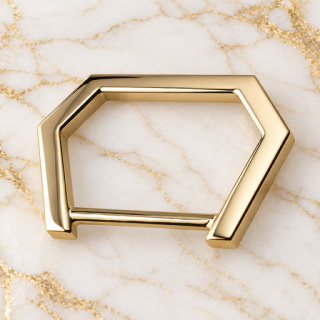 HEFT 129 Gold Tone Open Hexagonal Connector for Bags