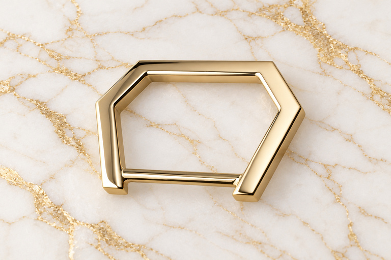 HEFT 129 Gold Tone Open Hexagonal Connector for Bags