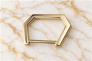 HEFT 129 Gold Tone Open Hexagonal Connector for Bags