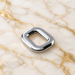 HEFT 356 Silver Tone Rounded Square Ring for Bags