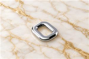HEFT 356 Silver Tone Rounded Square Ring for Bags
