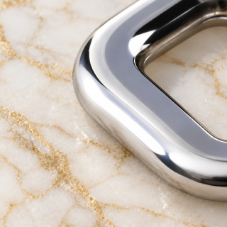 HEFT 356 Silver Tone Rounded Square Ring for Bags