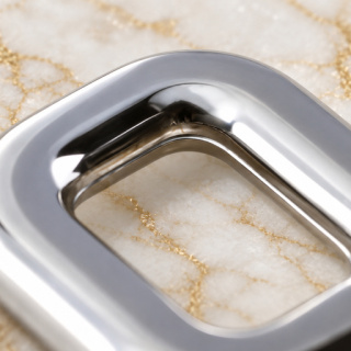 HEFT 356 Silver Tone Rounded Square Ring for Bags