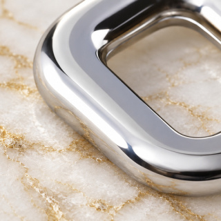 HEFT 356 Silver Tone Rounded Square Ring for Bags