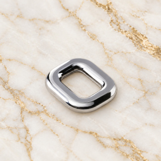 HEFT 356 Silver Tone Rounded Square Ring for Bags
