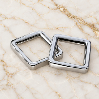 HEFT 430 Silver Tone Square Rings for Bags