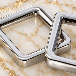 HEFT 430 Silver Tone Square Rings for Bags