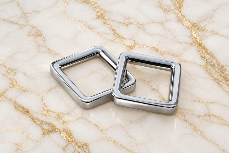 HEFT 430 Silver Tone Square Rings for Bags