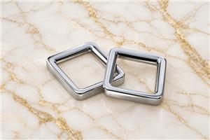 HEFT 430 Silver Tone Square Rings for Bags