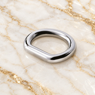 HEFT 489 Silver Tone Rounded D Ring for Bags