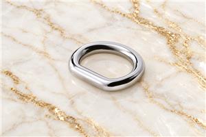 HEFT 489 Silver Tone Rounded D Ring for Bags