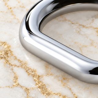 HEFT 489 Silver Tone Rounded D Ring for Bags