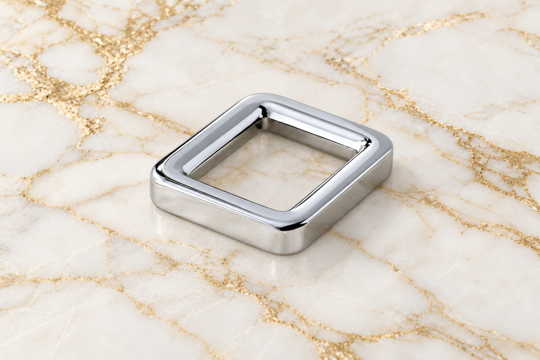HEFT 490 Silver Tone Square Ring for Bags