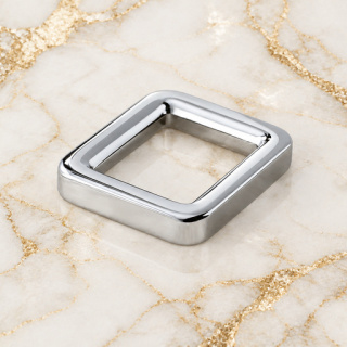 HEFT 490 Silver Tone Square Ring for Bags