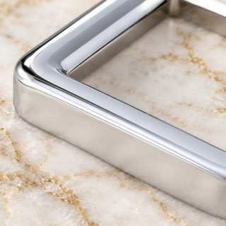 HEFT 490 Silver Tone Square Ring for Bags