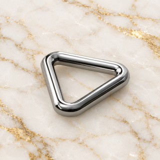 HEFT 585 Silver Tone Triangle Ring for Bags