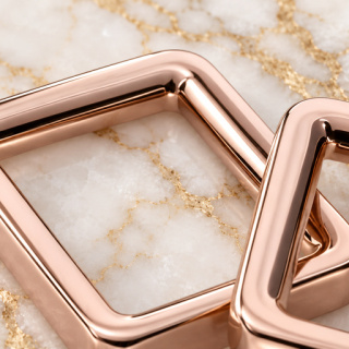 HEFT 693 Rose Gold Tone Square Rings for Bags