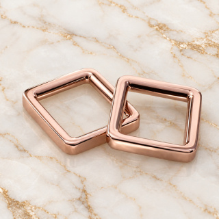 HEFT 693 Rose Gold Tone Square Rings for Bags