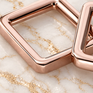 HEFT 693 Rose Gold Tone Square Rings for Bags