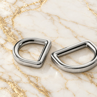 HEFT 695 Silver Tone D Rings for Bags