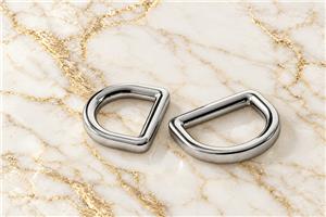 HEFT 695 Silver Tone D Rings for Bags