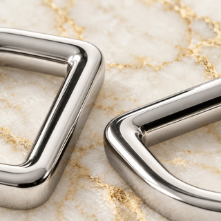 HEFT 695 Silver Tone D Rings for Bags