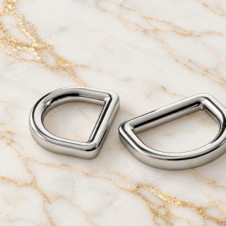 HEFT 695 Silver Tone D Rings for Bags