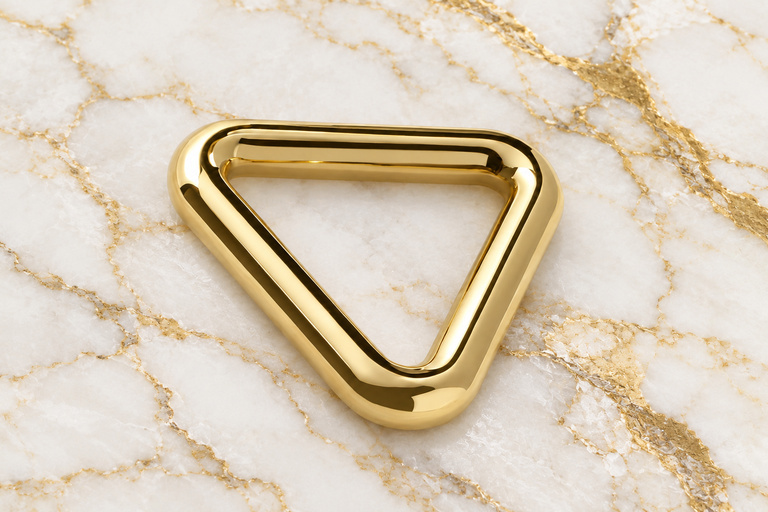 HEFT 7 Gold Tone Triangle Ring for Bags