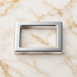 HEFT 705 Silver Tone Flat Square Ring for Bags