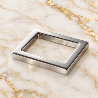 HEFT 705 Silver Tone Flat Square Ring for Bags