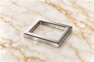 HEFT 705 Silver Tone Flat Square Ring for Bags