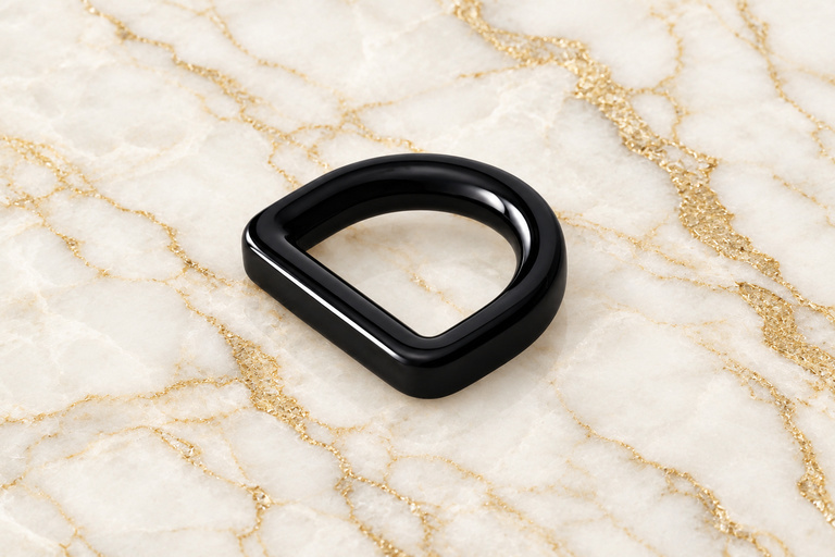 HEFT 732 Black Rounded D Ring for Bags