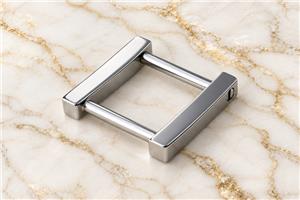 HEFT 742 Silver Tone Rectangular Strap Connector for Bags