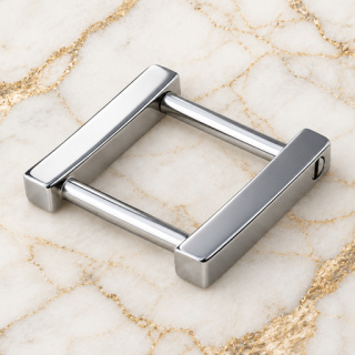 HEFT 742 Silver Tone Rectangular Strap Connector for Bags