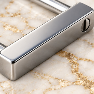 HEFT 742 Silver Tone Rectangular Strap Connector for Bags