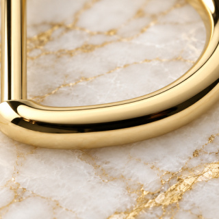 HEFT 834 Gold Tone Rounded D Ring for Bags