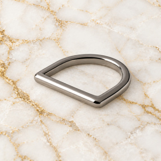 HEFT 853 Silver Tone Slim D Ring for Bags