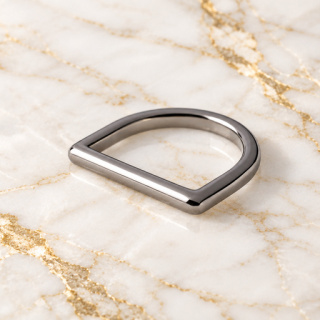 HEFT 853 Silver Tone Slim D Ring for Bags