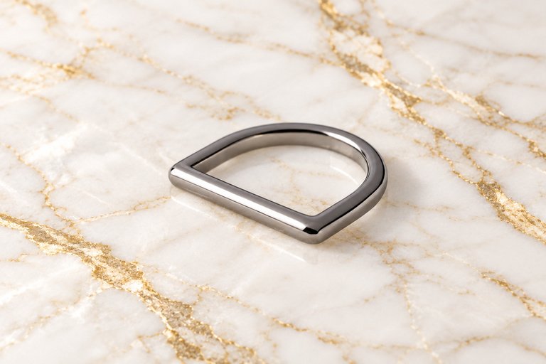 HEFT 853 Silver Tone Slim D Ring for Bags
