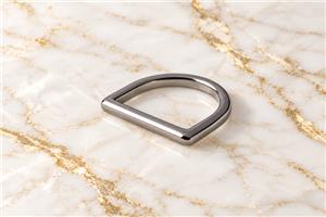 HEFT 853 Silver Tone Slim D Ring for Bags