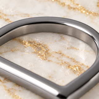 HEFT 853 Silver Tone Slim D Ring for Bags
