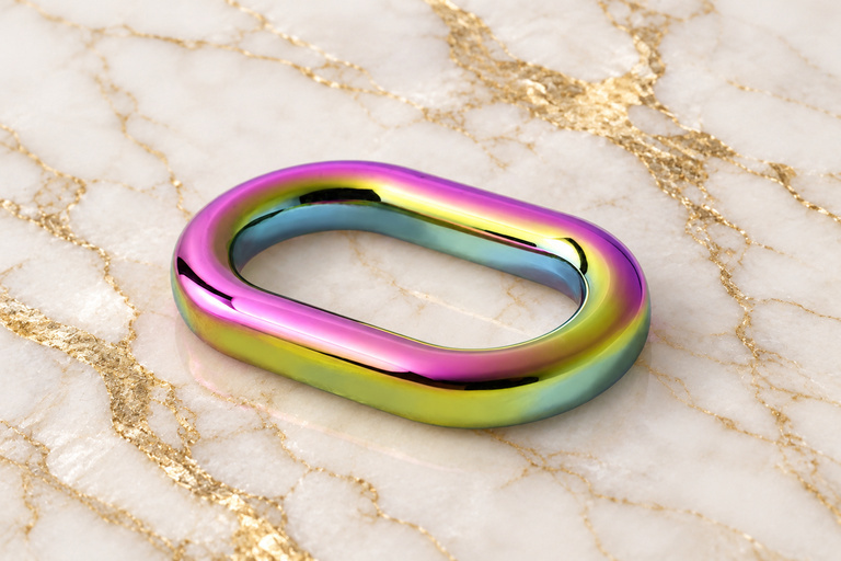 HEFT 892 Rainbow Rounded Rectangular Ring for Bags