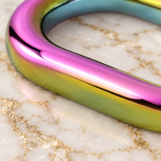 HEFT 892 Rainbow Rounded Rectangular Ring for Bags