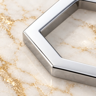 HEFT 958 Silver Tone Hexagonal Ring for Bags