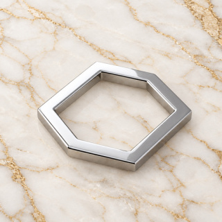 HEFT 958 Silver Tone Hexagonal Ring for Bags
