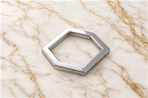 HEFT 958 Silver Tone Hexagonal Ring for Bags